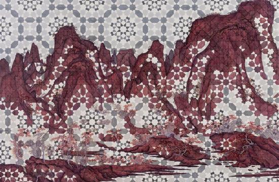 丛云峰 Cong Yunfeng 太一的流溢-未 Emanation of the One-Wei 木板坦培拉 Tempera on Wood 2018 左