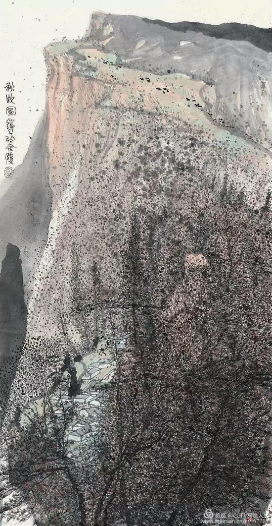 《秋牧图》 133cm x 69cm 朱道平