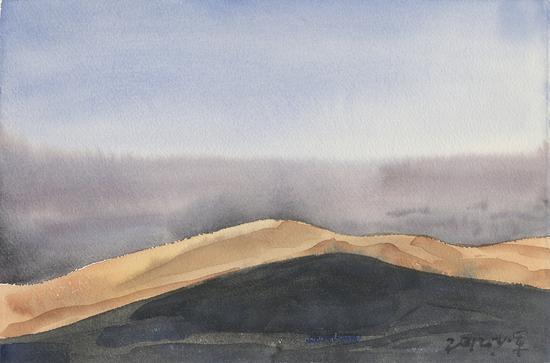 《夕阳》2012年28.1x18.5cm,水彩171-63