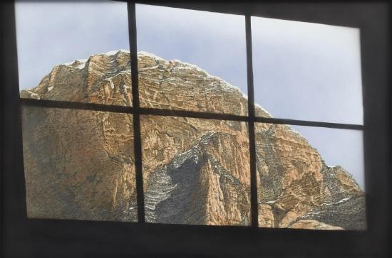 埃德·拉斯查 《窥探场景:窗户》,2017年作 压克力 典藏级纸本,100.4 x 151.3 厘米 估价:3,500,000-5,000,000港元