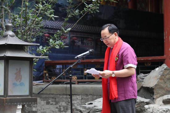 北京市诗词学会会长,原北京市人大常委会副秘书长李福祥致辞