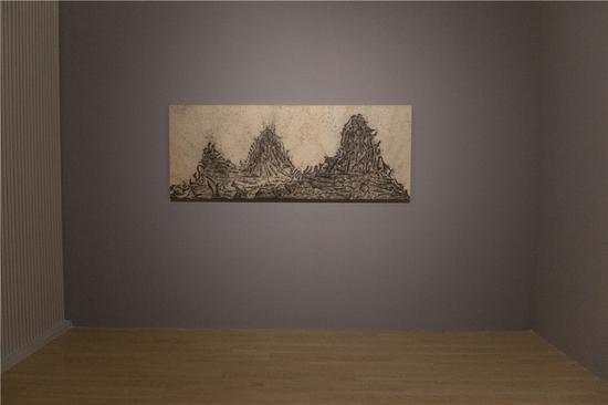 《寒山》手工水墨拓印、综合材料,2015年