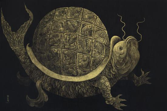 䰷鱼,200x300cm,布面丙烯,2020年