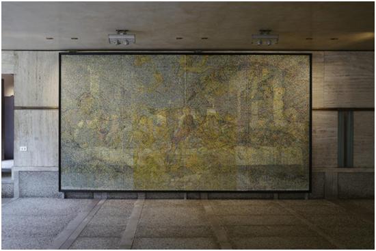 《CMYK-文艺复兴》杨冕 / 布面丙烯、透明树脂 / 240x110cm / 2015