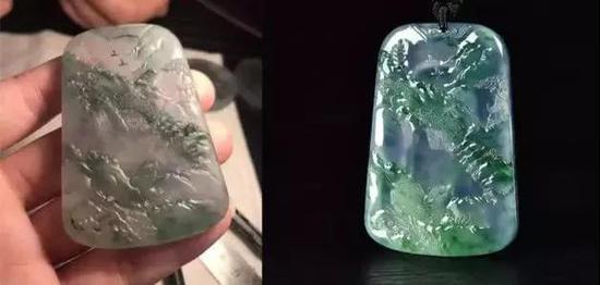 抛光前(左)、抛光后(右)
