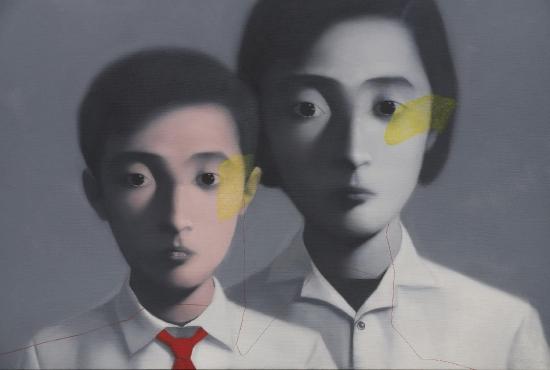 张晓刚 《血缘系列—大家庭》,2006年作 油彩 画布,160 x 200.5厘米 估价:7,500,000-1,000,000港元
