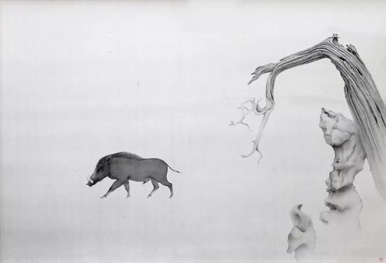 《行者》 2018年 绢本水墨 153x110cm