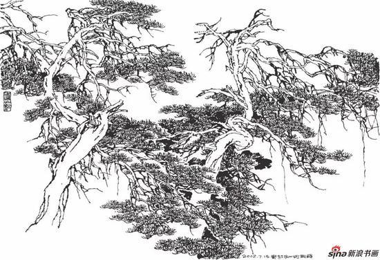 庐山河西路旁的古松