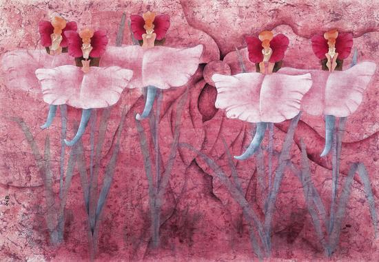 杨瑞芬 春天日子里 134x195cm 1989年