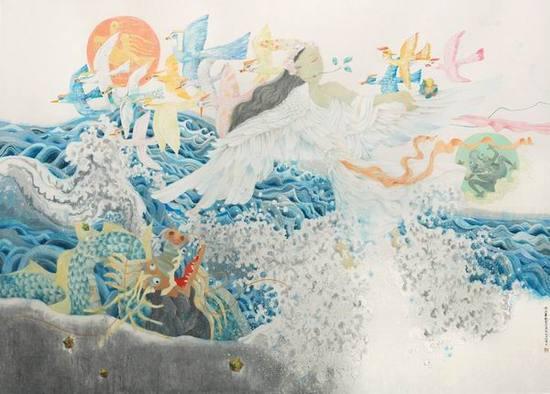 马小娟(上海)《精卫填海》210×315cm