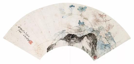 居巢 花卉草虫 设色纸本 镜框 18×53cm