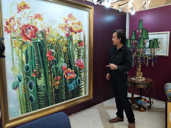著名旅俄画家张胜赞先生 现场介绍作品