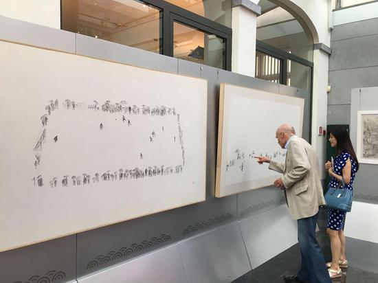 “水+墨:当代艺术中的传统”展览现场:李周卫作品