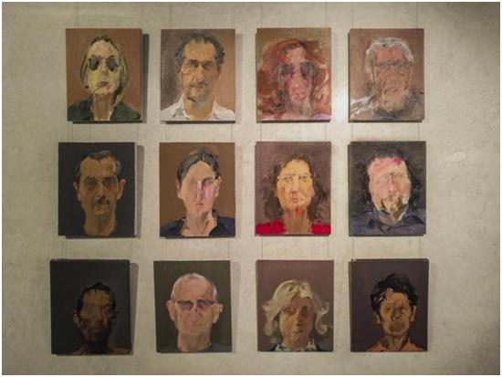 《Face To Face》童雁汝南 / 布面油画 / 41x33 cmx12 / 1997-2018