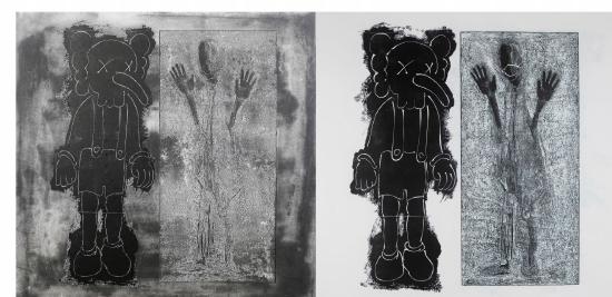 《谎言》100×59cm 黑白木刻 杨锋 2020年
