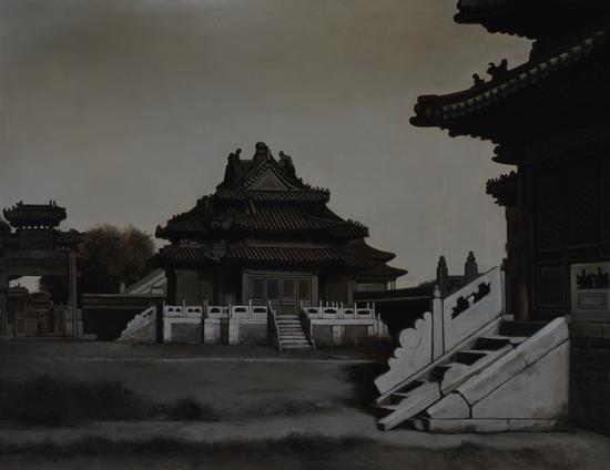 《失踪的老北京城——大高玄殿》 布面油画 130×100cm 2016年