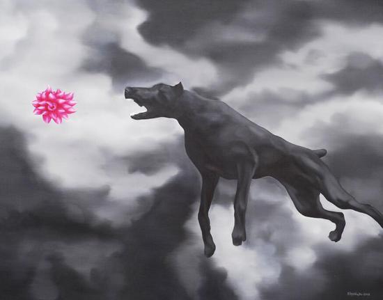 《追逐》 布面油画 180×140cm 2012 年