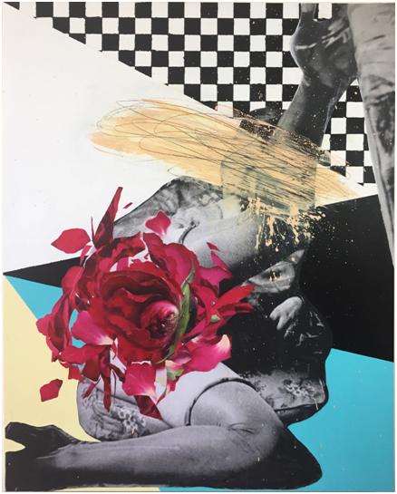 The Story of Blooming 盛放的故事 24x30inch 综合材料 油画 丙烯 丝网印 2018