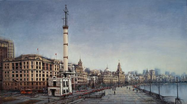 外滩 60x140cm 布面油画