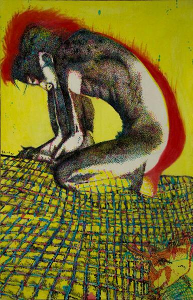 彭丕 走在哲学的边上系列之矛盾体 油画 170×110cm 2014