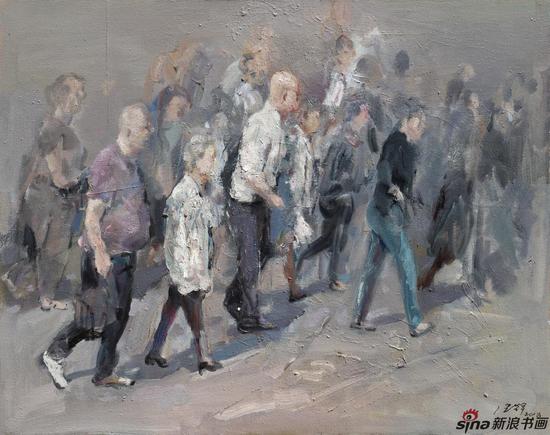 王浩辉 行走之二 80×100cm 2018 布面油画