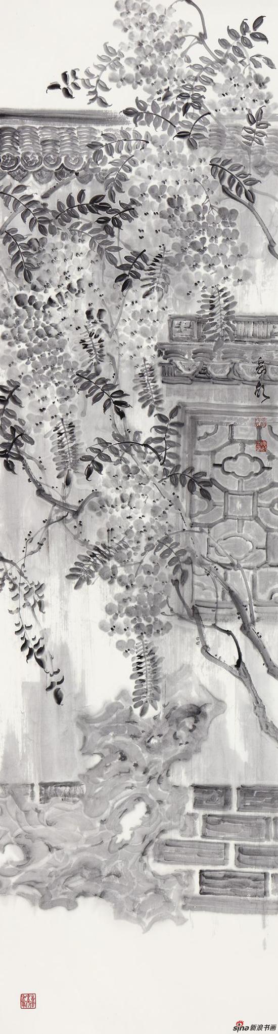 密叶隐歌鸟 180cm×48cm 2018