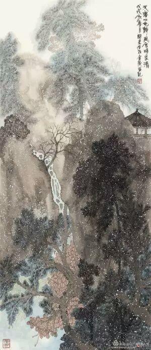 《风雪清泉清》136cm×68cm 张兴来