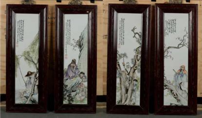王琦 四爱图 高75cm 宽20cm