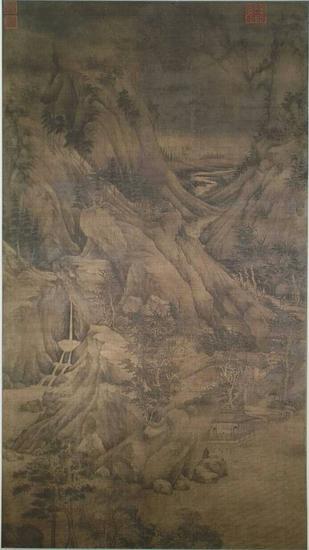 五代 董源《溪岸图》局部