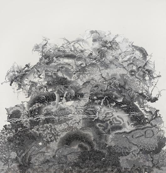 《泰一Ⅱ》 皮纸 丙烯 221×215cm 2013