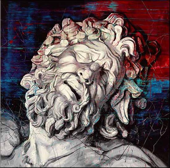 曾梵志,拉奥孔,2015年作,布面油画,400×400cm