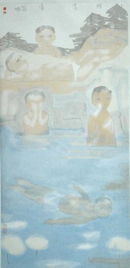 田黎明 《小河清清》 70X35 纸本托片