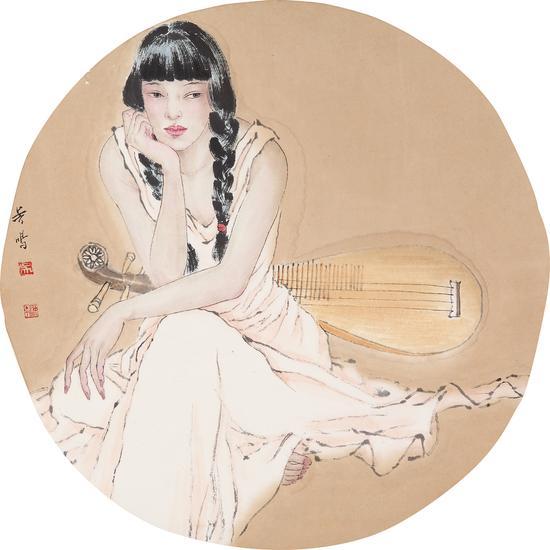 吴鸣 此时无声之二 纸本设色 40×40cm 2014