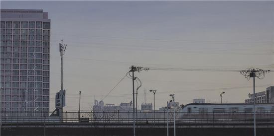 郝元峰 《城之光NO7》 50X100cm、布面油画、2014