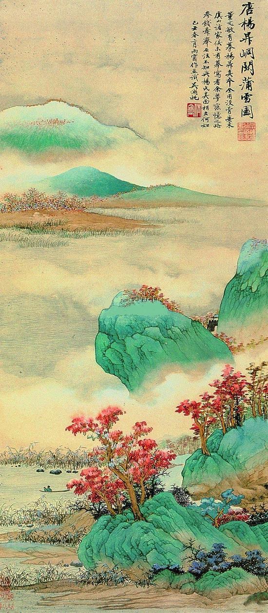 吴湖帆 己丑(1949)年作 峒关蒲雪图 镜心