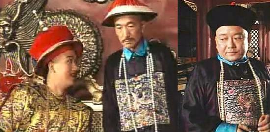 电视剧《宰相刘罗锅》中的乾隆、刘墉、和珅荧幕形像。