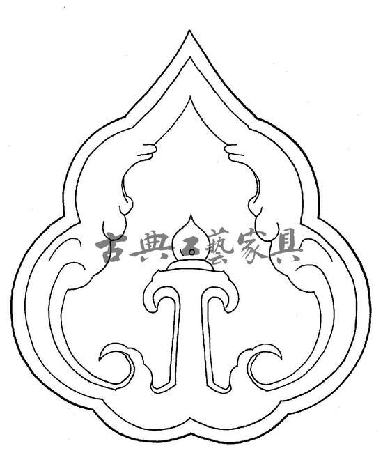 图4-2 “单草叶式螭龙纹”进一步简化为正反向组合的“草叶纹”
