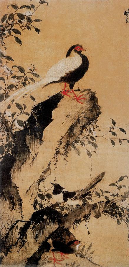 林良《山茶白羽图》