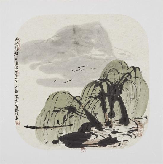 风船解兴月徘徊 2014年 40.5×40.5cm