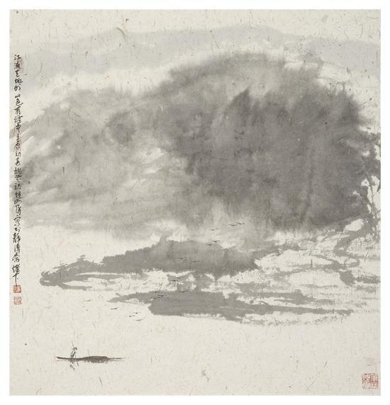 江流天地外 山色有无中 2012年 71×74cm