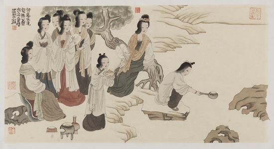 于水作品《取泉图》