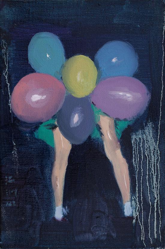 吴海洲WU Haizhou 《坏女孩》之一 Bad Girl-1 30x20cm 布面油画Oil on Canvas 2015