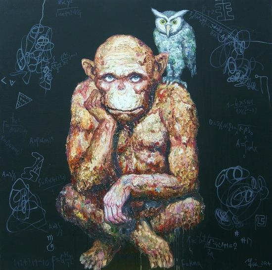 华庆 淡然 150x150cm 布面油画 2014年
