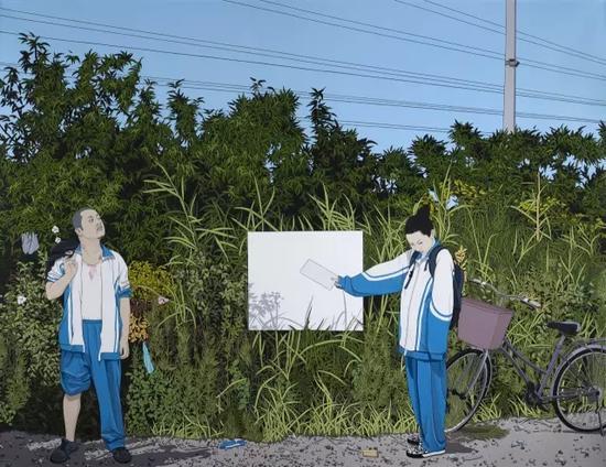 《不羁的青春》,2015,亚麻布、丙烯,180 × 240 cm
