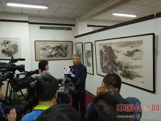 “笔墨传承——方继良、刘西园、陆江迎春书画联展” 展览现场 中国经济网记者李冬阳 摄