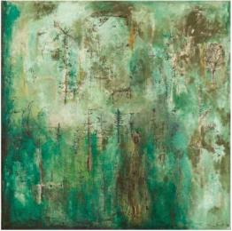 赵无极 翠绿色 油彩 画布 127 x 127.5公分。 (50 x 50寸) 1950年作