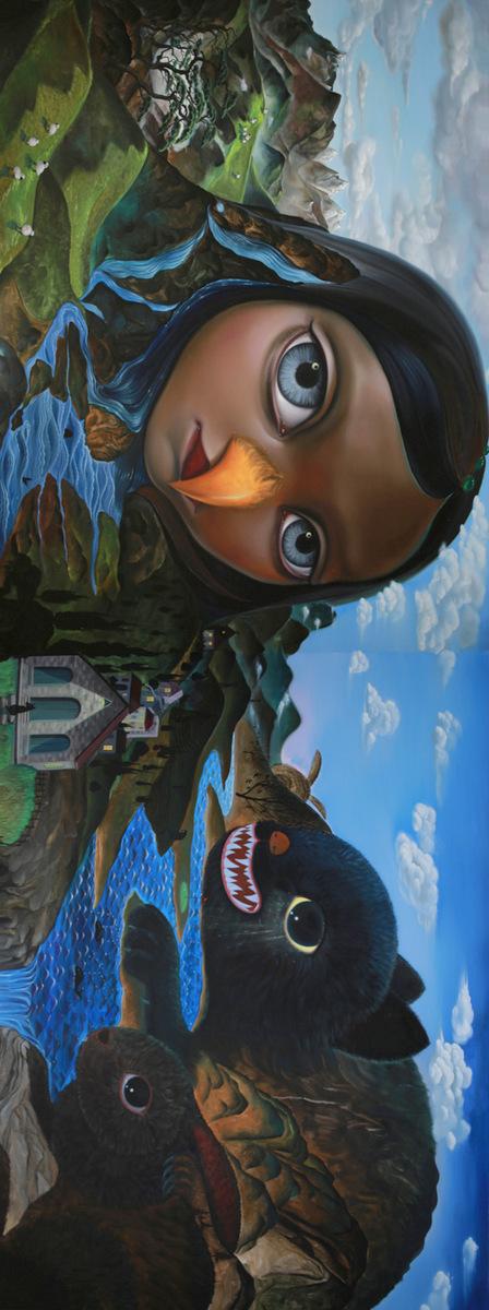 油画作品《Evening valley 静静的山谷》2013