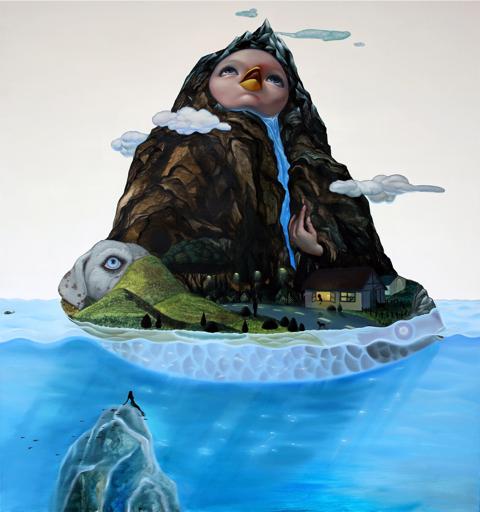油画作品《孤山》2015