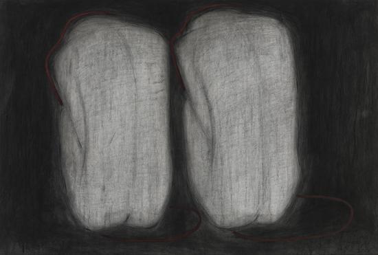 贾秋玉《H.谜团》纸本水墨 96cmx142cm 2015