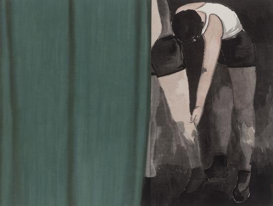 姚浩《少年系列6 》纸本设色 96cmx127.5cm 2015